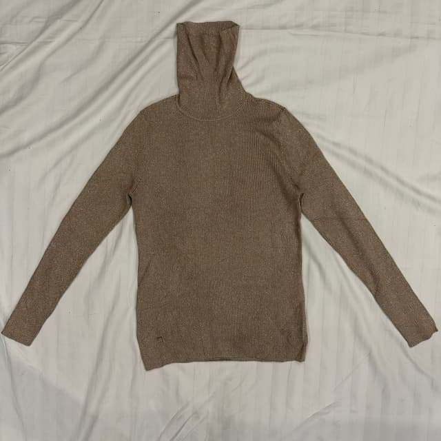 Lauren Ralph Lauren Women’s metallic ribbed turtleneck sweater size (L)