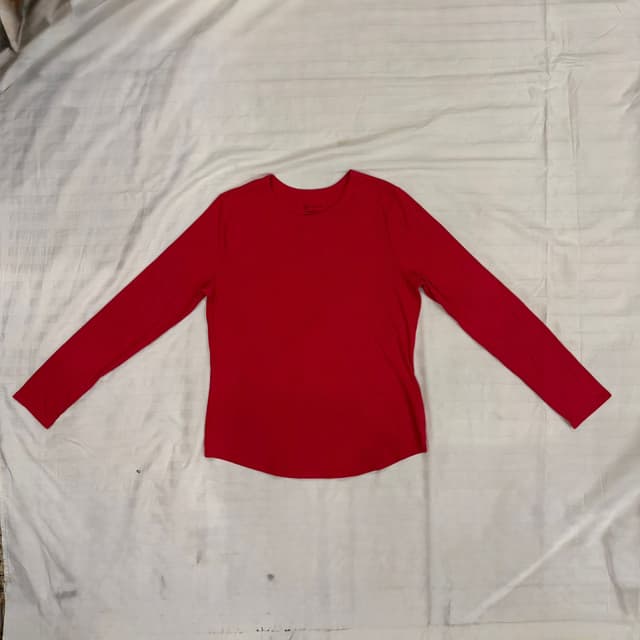 No Boundaries Red Ribbed Long-Sleeve Tee - Size XL